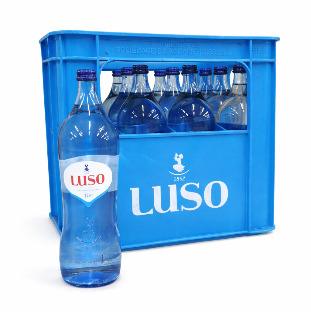 LUSO Still Natural Water Glass Bottle, 1 L