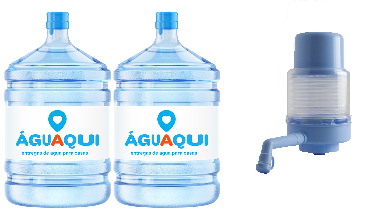 To start – 2 bottles of water + mechanical pump