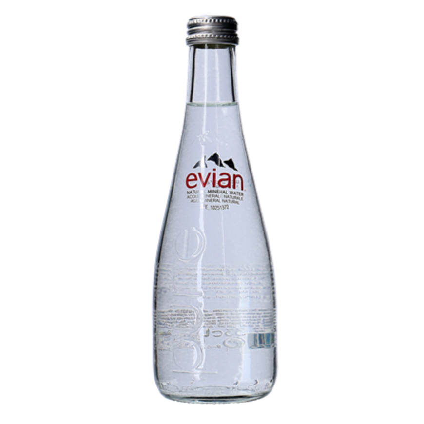 Evian, Glass Bottle, 330ml