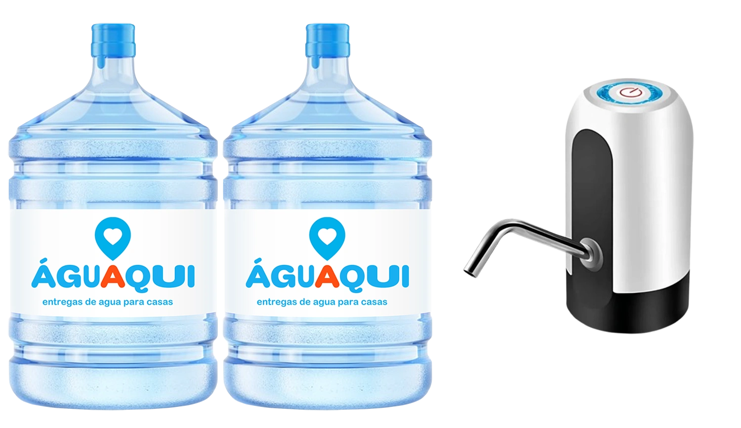To start – 2 bottles of water + electrical pump